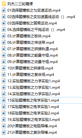 刘杰2021届高三物理二三轮复习合集-文件截图
