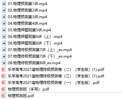 于冲2021届高考物理终极预测-文件截图