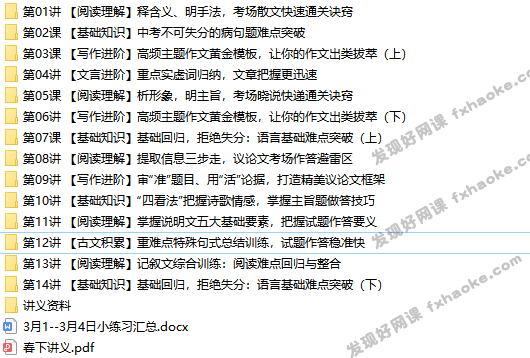 石雪峰初二语文下学期综合辅导直播课程-文件截图(3)